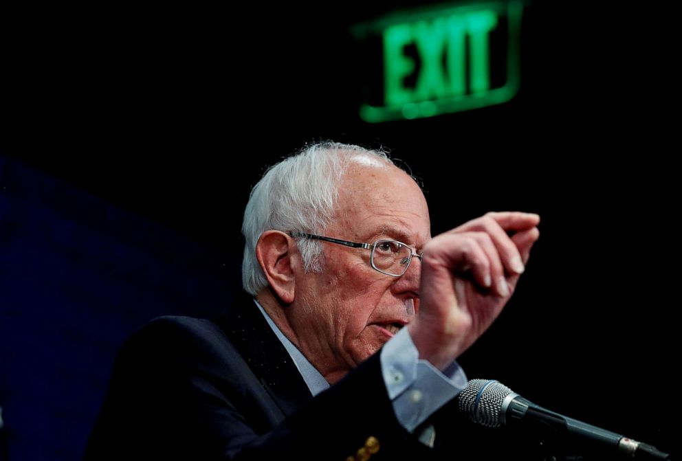 PHOTO: U.S. Democratic presidential candidate Senator Bernie Sanders addresses a news conference in Burlington, Vermont, U.S., March 11, 2020. 