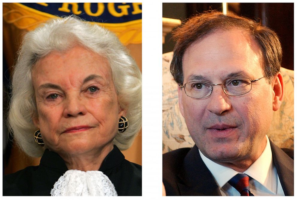 PHOTO: Supreme Court Justice Sandra Day O'Connor, left, and Supreme Court nominee Samuel Alito are seen here in these 2005 file photos. 