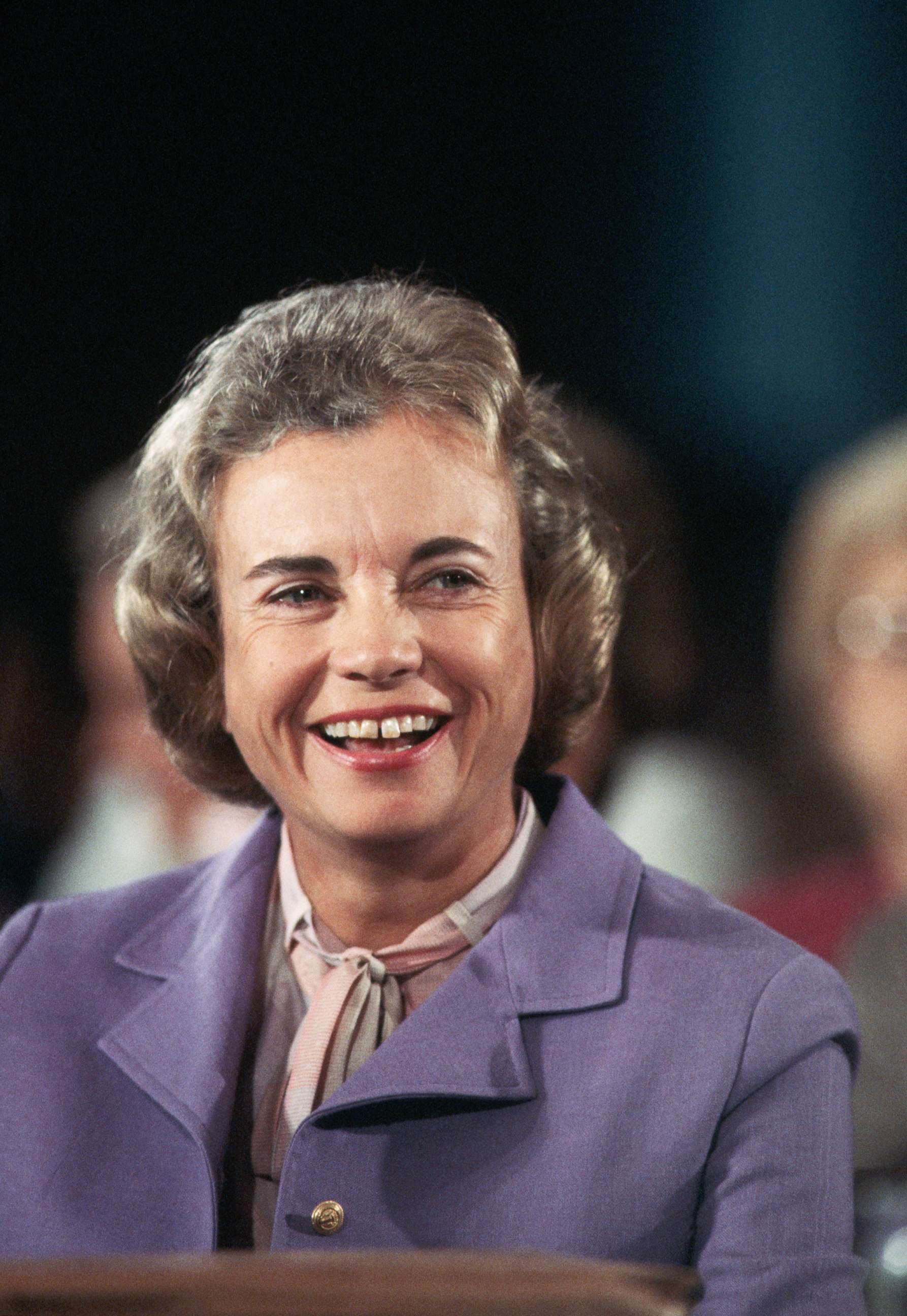 PHOTO: Sandra Day O'Connor smiles during her confirmation hearing after she was nominated to be an Associate Justice of the Supreme Court and coincidentally the first woman to serve on the Court, in Washington, Sept. 9, 1981.