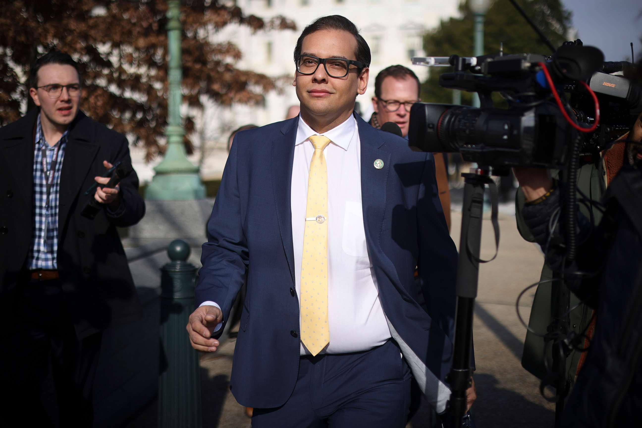 PHOTO: Rep. George Santos leaves the Capitol, Jan. 12, 2023, in Washington, D.C.