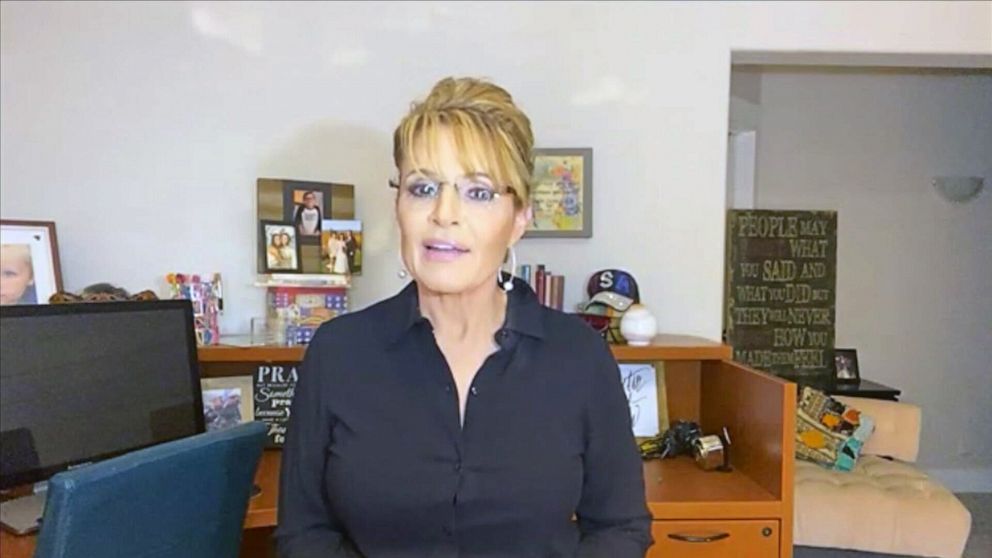 PHOTO: Sarah Palin appears on "Good Morning America," Aug. 13, 2020.