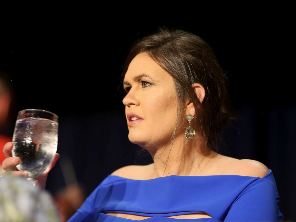 PHOTO: Sarah Huckabee Sanders attends the 2018 White House Correspondents' Dinner at Washington Hilton on April 28, 2018 in Washington. 