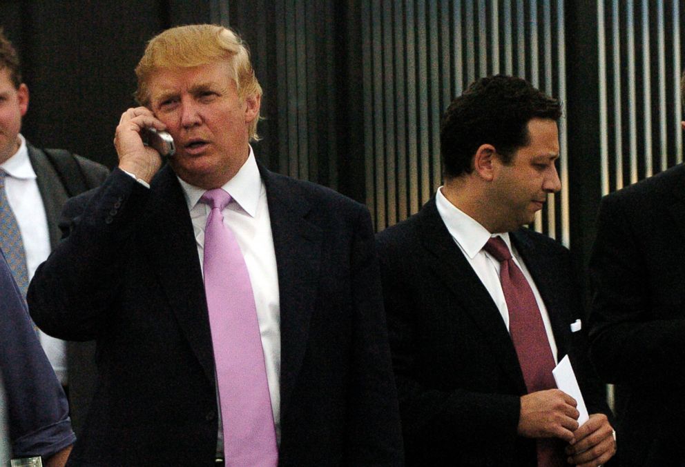 PHOTO: Donald Trump visited Colorado to talk at the Bixpo 2005 business convention at the Budweiser Events Center, Loveland, Colo., Sept. 14, 2005. Trump walks outside the center after the speech with Felix Sater. 