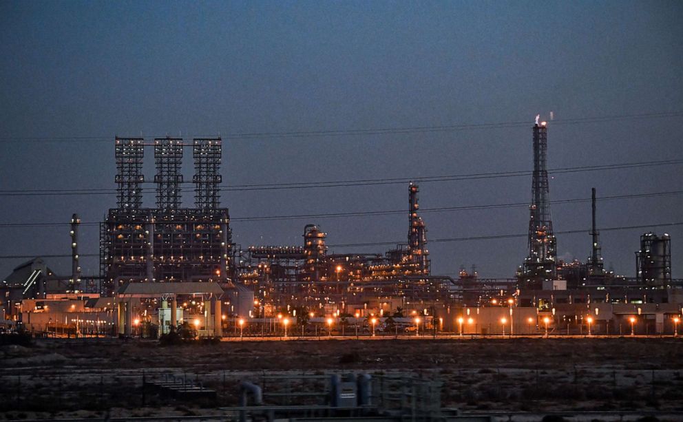 PHOTO: A refinery at the Jubail Industrial City, about 95 kilometres north of Dammam in Saudi Arabia's eastern province is pictured on Dec. 11, 2019.