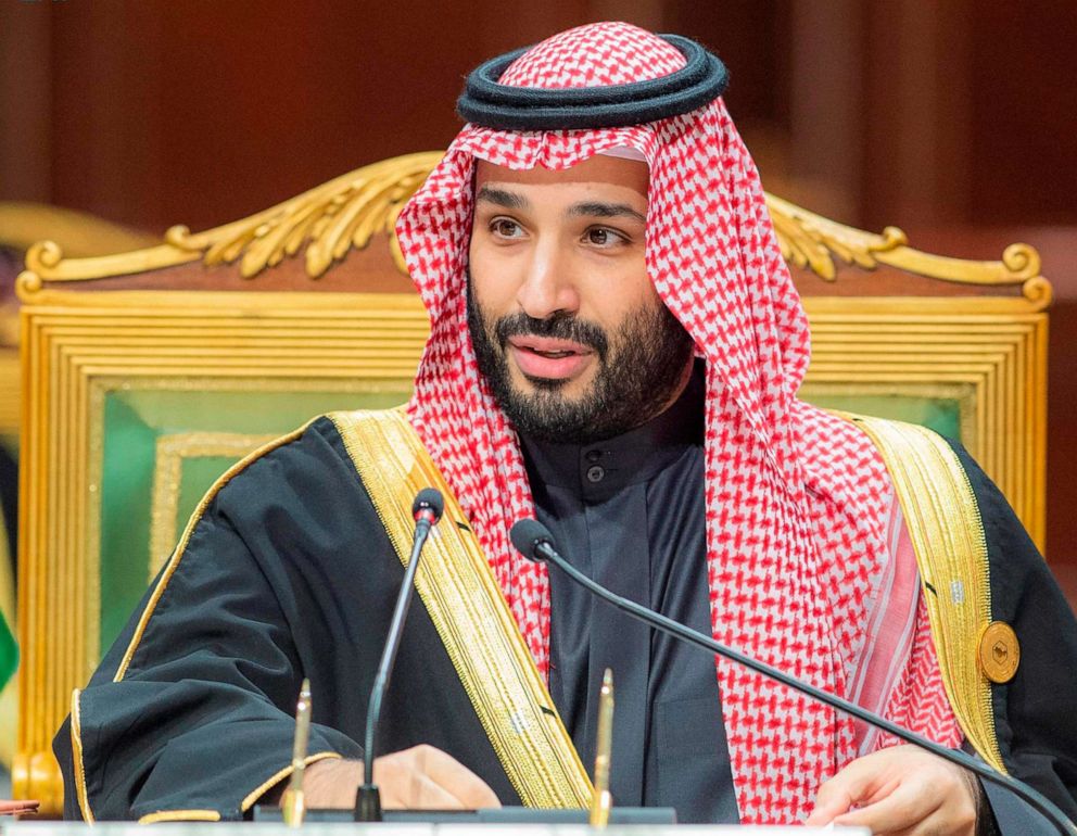 PHOTO: In this photo released by Saudi Royal Palace, Saudi Crown Prince Mohammed bin Salman, speaks during the Gulf Cooperation Council Summit in Riyadh, Saudi Arabia, Dec. 14, 2021.