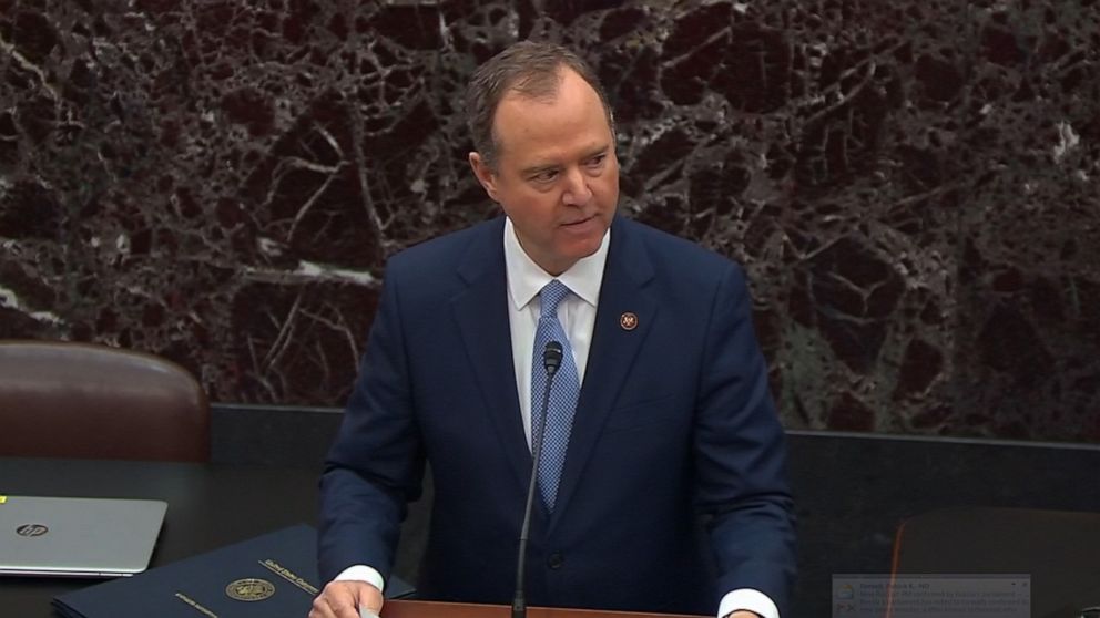 PHOTO: Rep. Adam Schiff reads articles of impeachment to the Senate at the Capitol, Jan. 16, 2020.