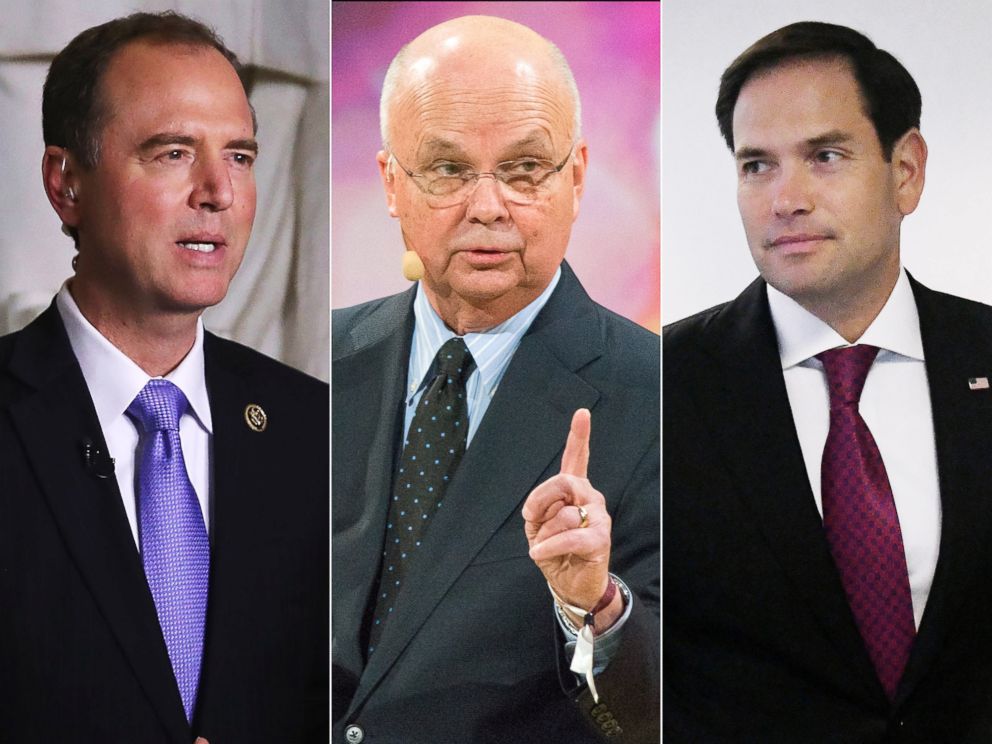 PHOTO: House Intelligence Committee ranking member Rep. Adam Schiff, former Director of the CIA and NSA, Michael Hayden, and Sen. Marco Rubio are pictured in a combination image.