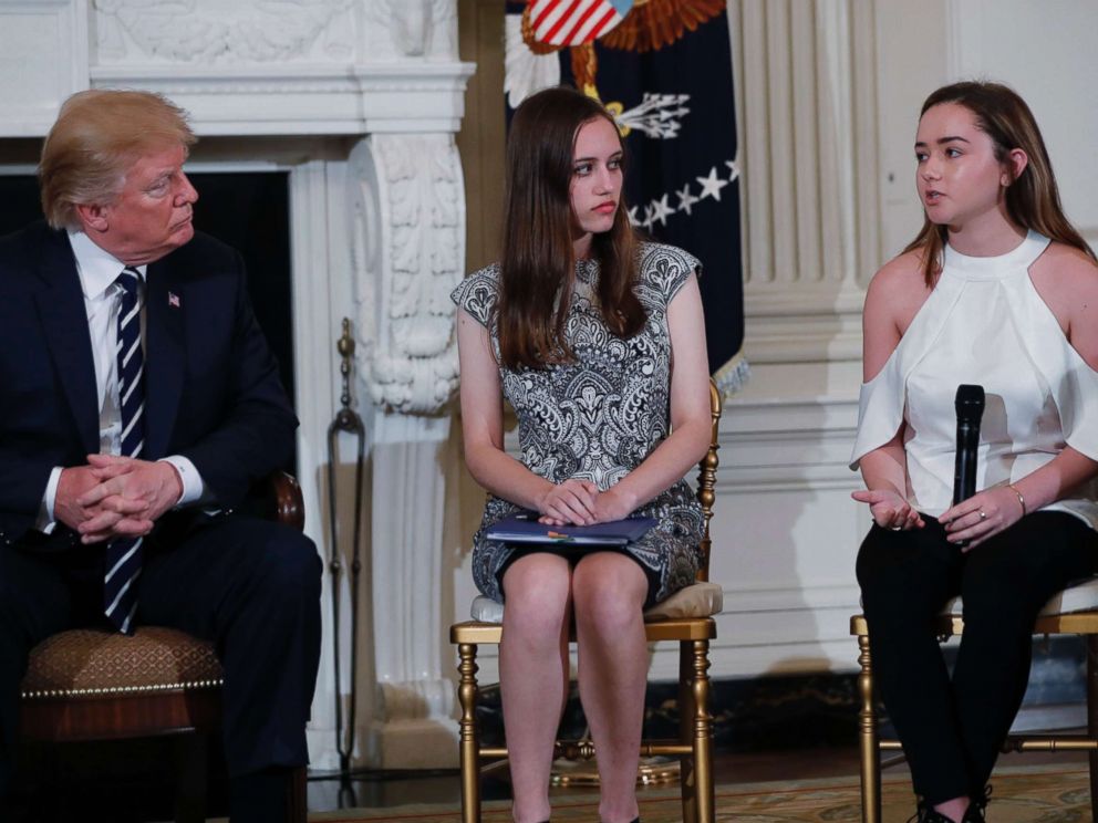 PHOTO: President Donald Trump hosts a listening session with Marjory Stoneman Douglas High School students and others to discuss school safety at the White House in Washington, Feb. 21, 2018.