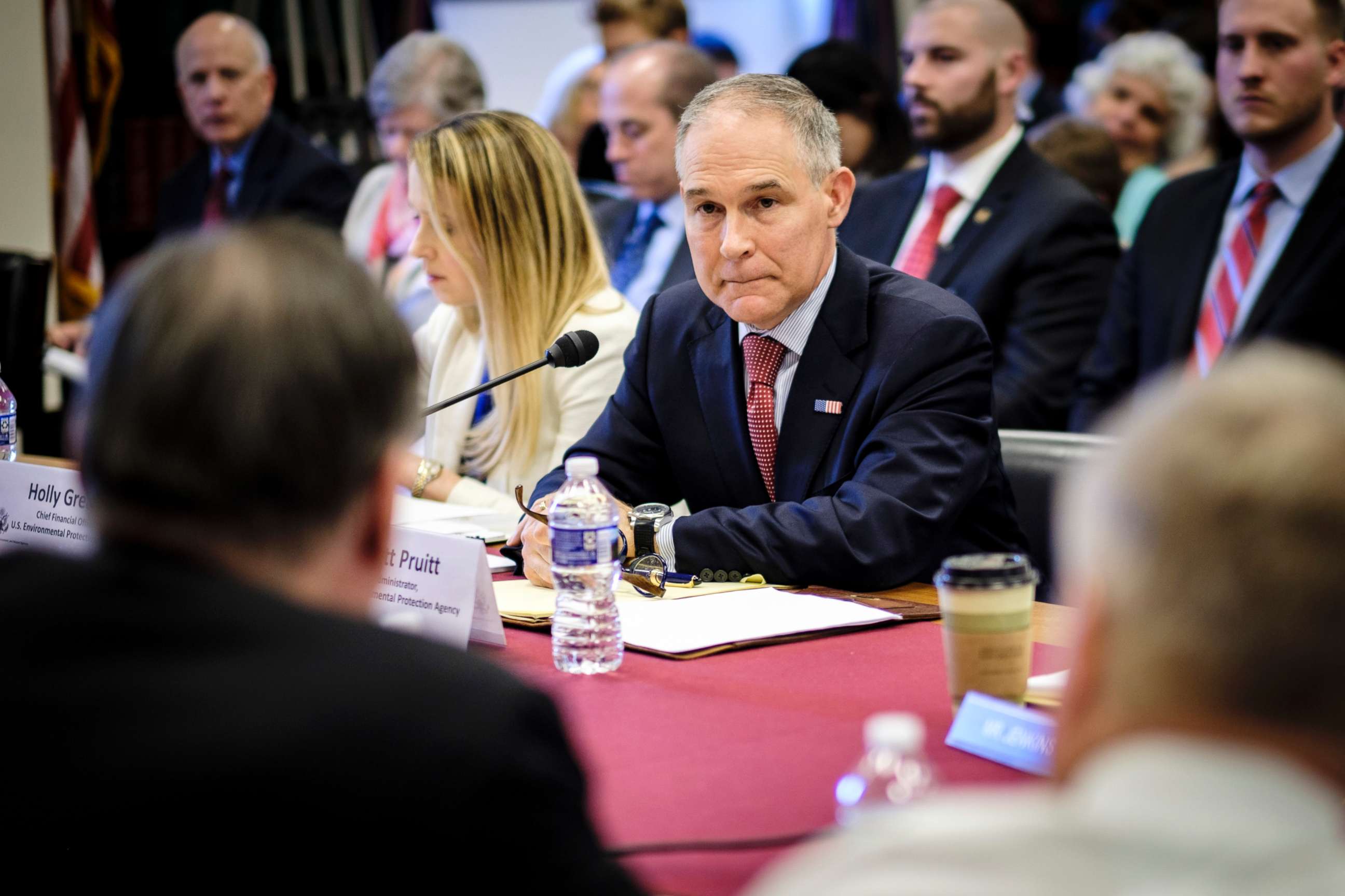 PHOTO: Scott Pruitt, administrator of the Environmental Protection Agency, testifies before the House Interior, Environment and Related Agencies Appropriations subcommittee on Capitol Hill in Washington, April 26, 2018.