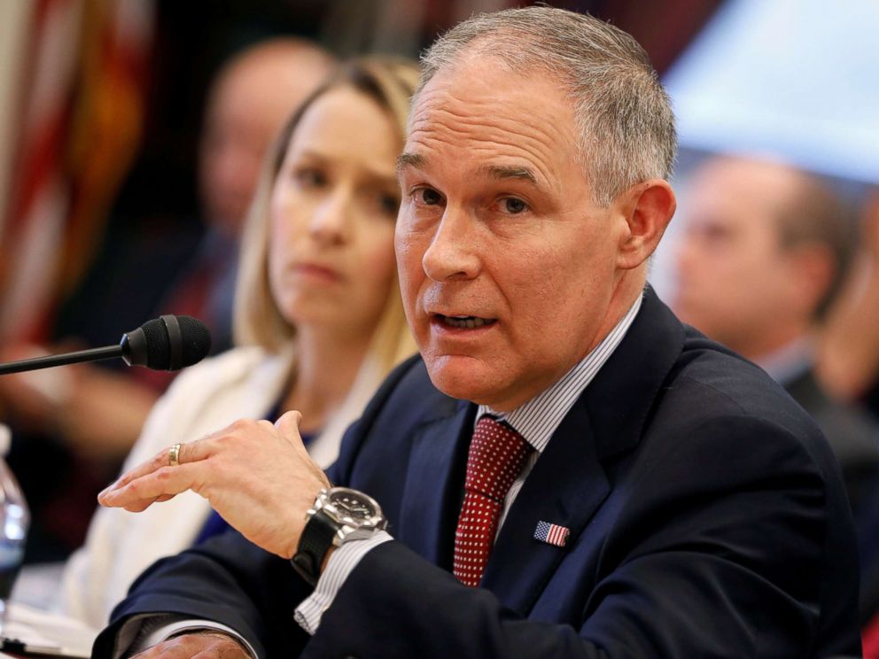 PHOTO: EPA Administrator Scott Pruitt testifies before the House Appropriations Committee Subcommittee on Interior, Environment, and Related Agencies Subcommittee on Capitol Hill in Washington, April 26, 2018.