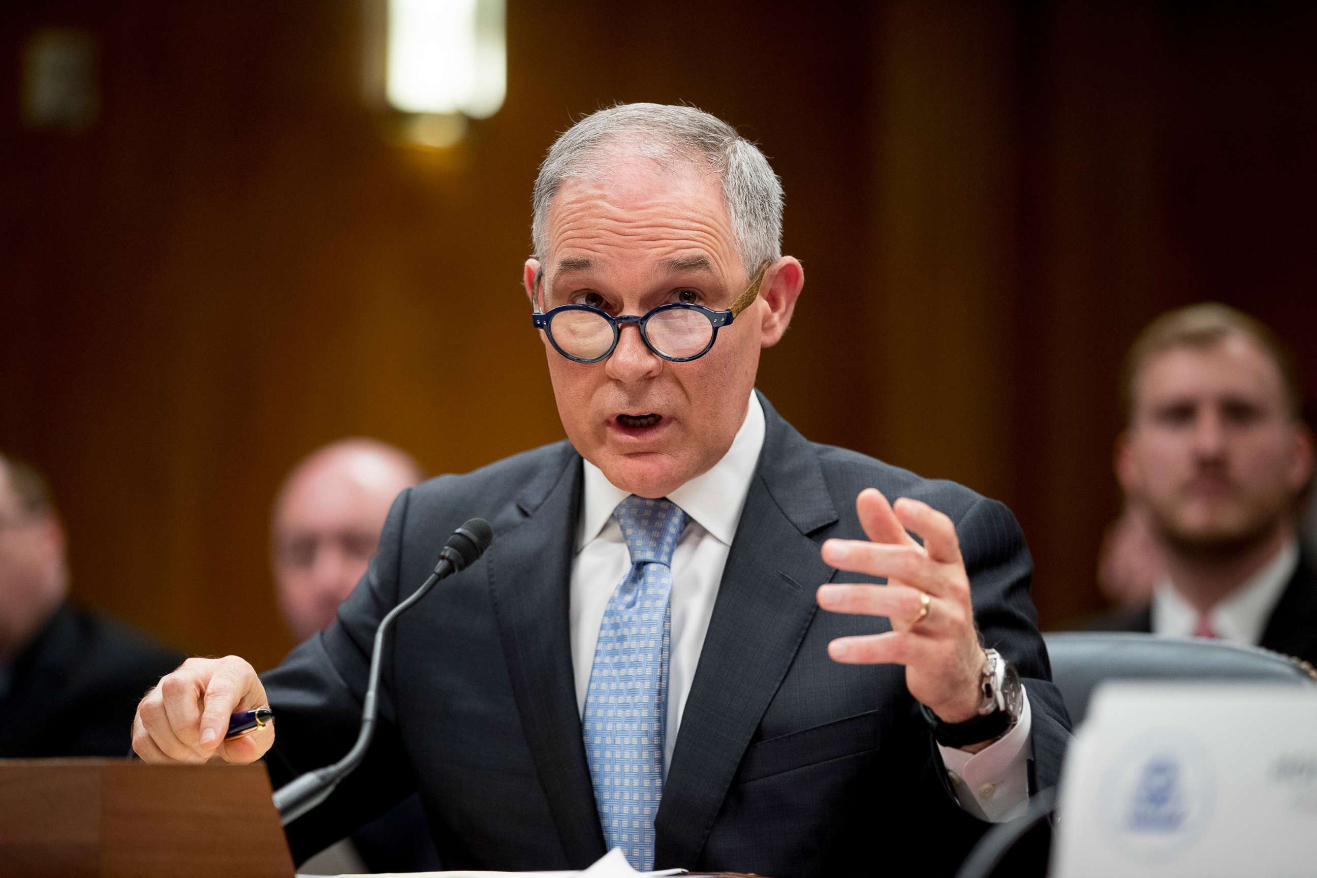 PHOTO: Environmental Protection Agency Administrator Scott Pruitt testifies before a Senate Appropriations subcommittee on the Interior, Environment, and Related Agencies on budget on Capitol Hill in Washington, May 16, 2018.
