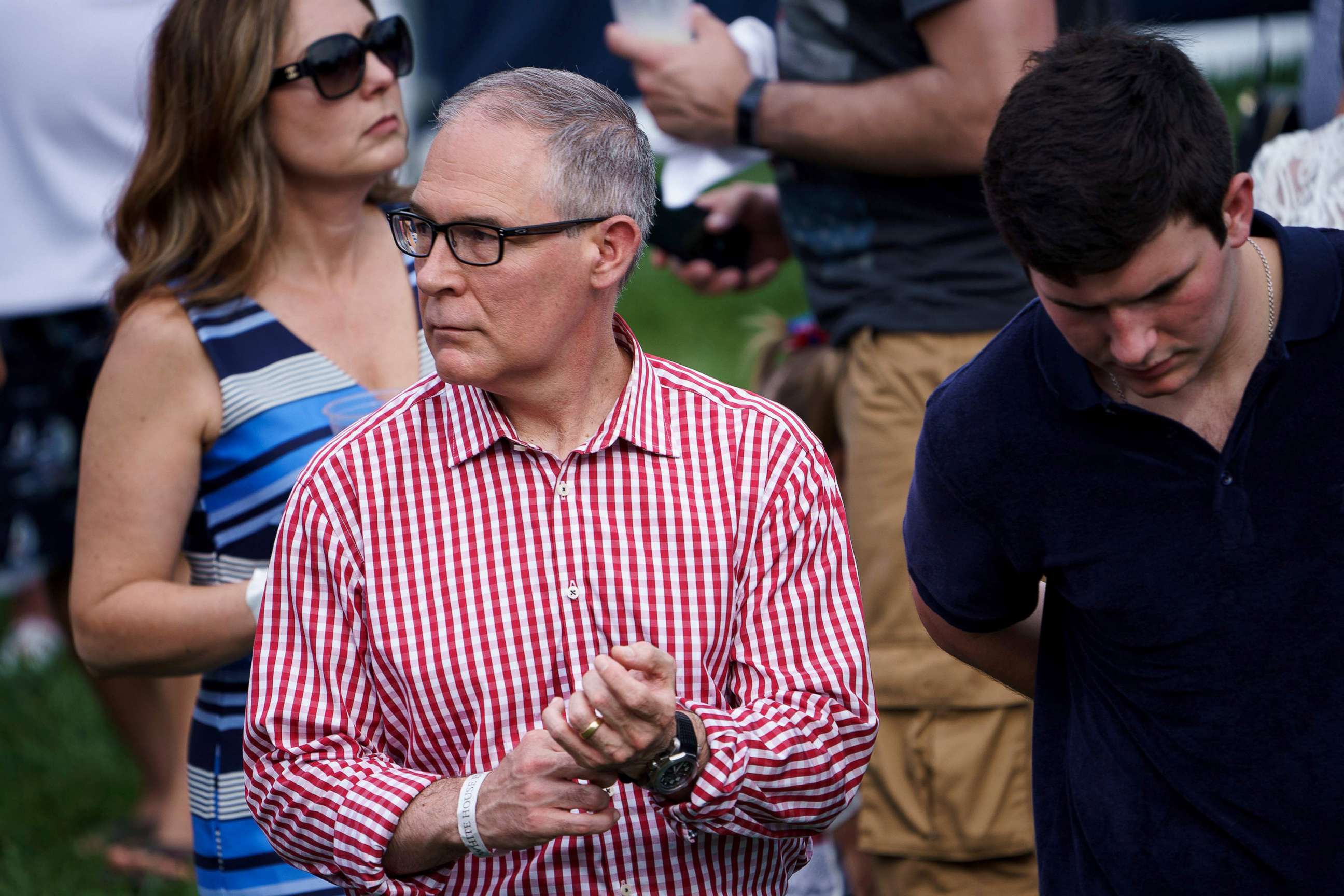 PHOTO: Environmental Protection Agency Administrator Scott Pruitt attends an Independence Day picnic for military families on the South Lawn of the White House July 4, 2018 in Washington.