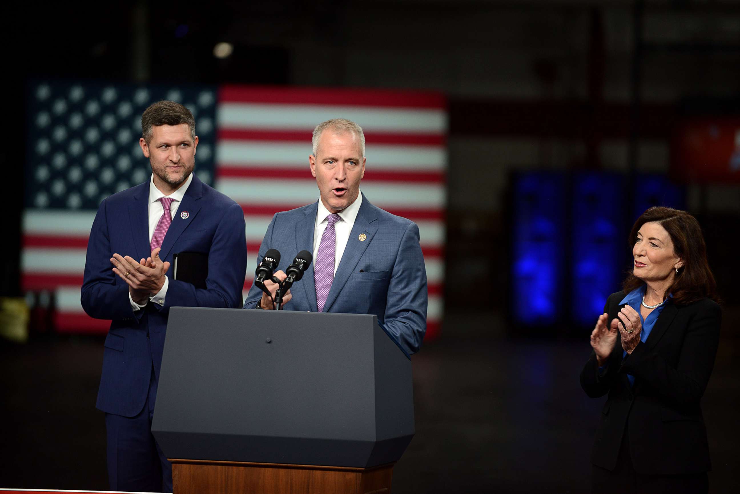 PHOTO: Rep. Sean Patrick Maloney speaks at an IBM facility in Poughkeepsie, N.Y., on Oct. 6, 2022. 