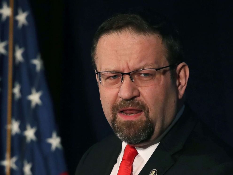 PHOTO: White House terrorism advisor Sebastian Gorka, speaks at the The Republican National Lawyers Association 2017 National Policy Conference, May 5, 2017 in Washington.