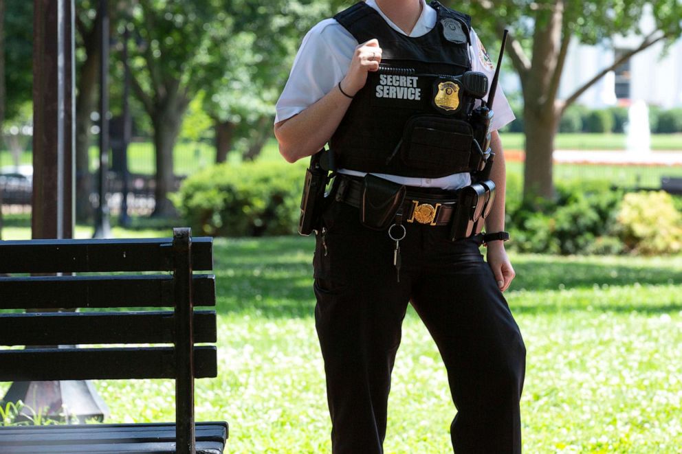 PHOTO: U.S. Secret Service patrols the White House and its surrounding area in Washingt, June 19, 2019.