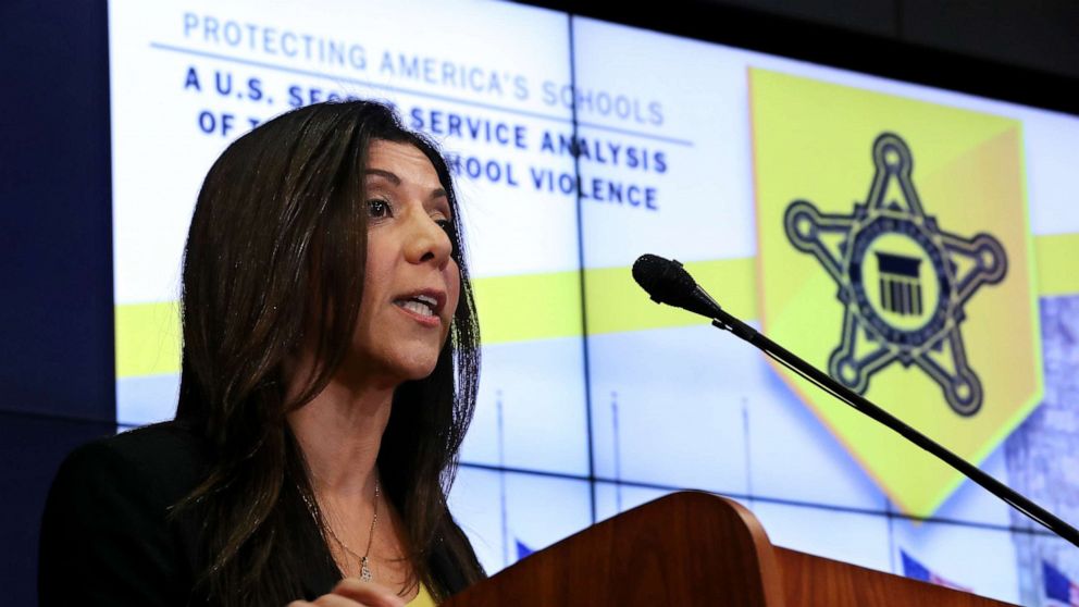 PHOTO: U.S. Secret Service National Threat Assessment Center Chief Lina Alathari conducts a briefing about the newly released analysis of targeted school violence at the service's headquarters, Nov. 7, 2019, in Washington, DC.
