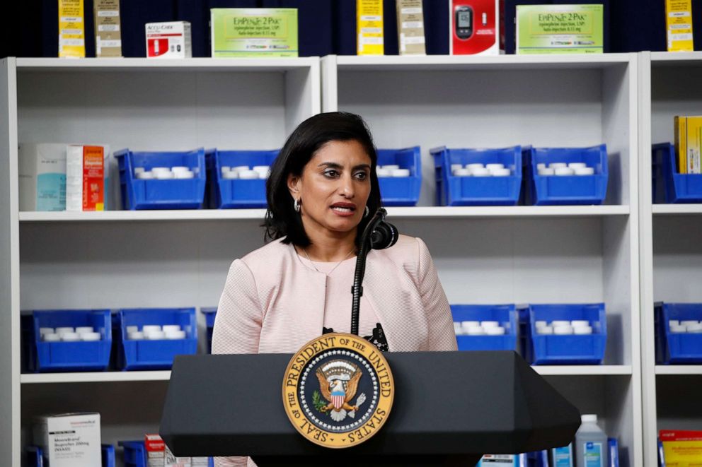 PHOTO: Administrator of the Centers for Medicare and Medicaid Services Seema Verma speaks during an event in the White House on July 24, 2020, in Washington.