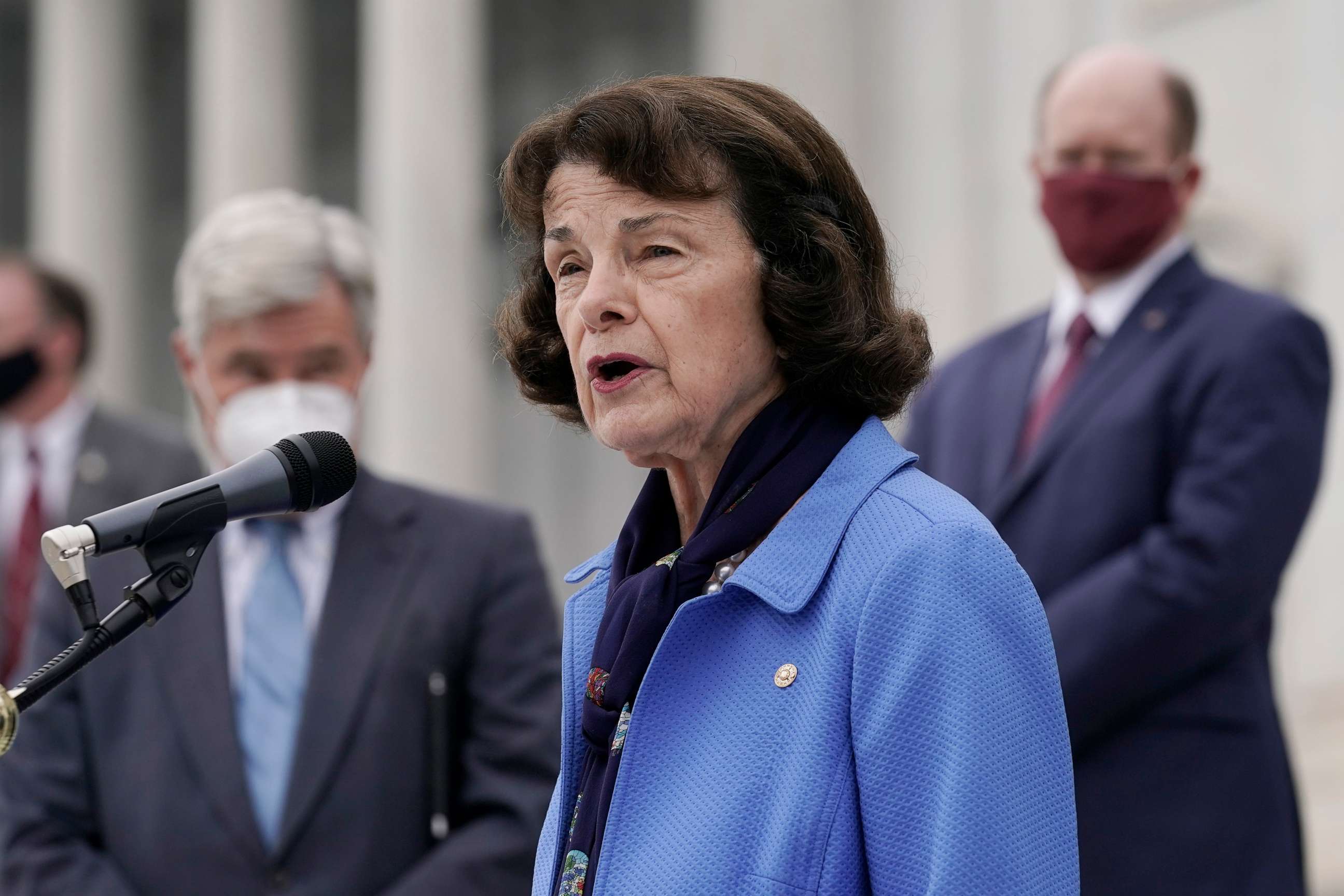 PHOTO: Senate Judiciary Committee ranking member Sen. Dianne Feinstein, D-Calif., speaks during a news conference on Oct. 22, 2020, at the Capitol in Washington.