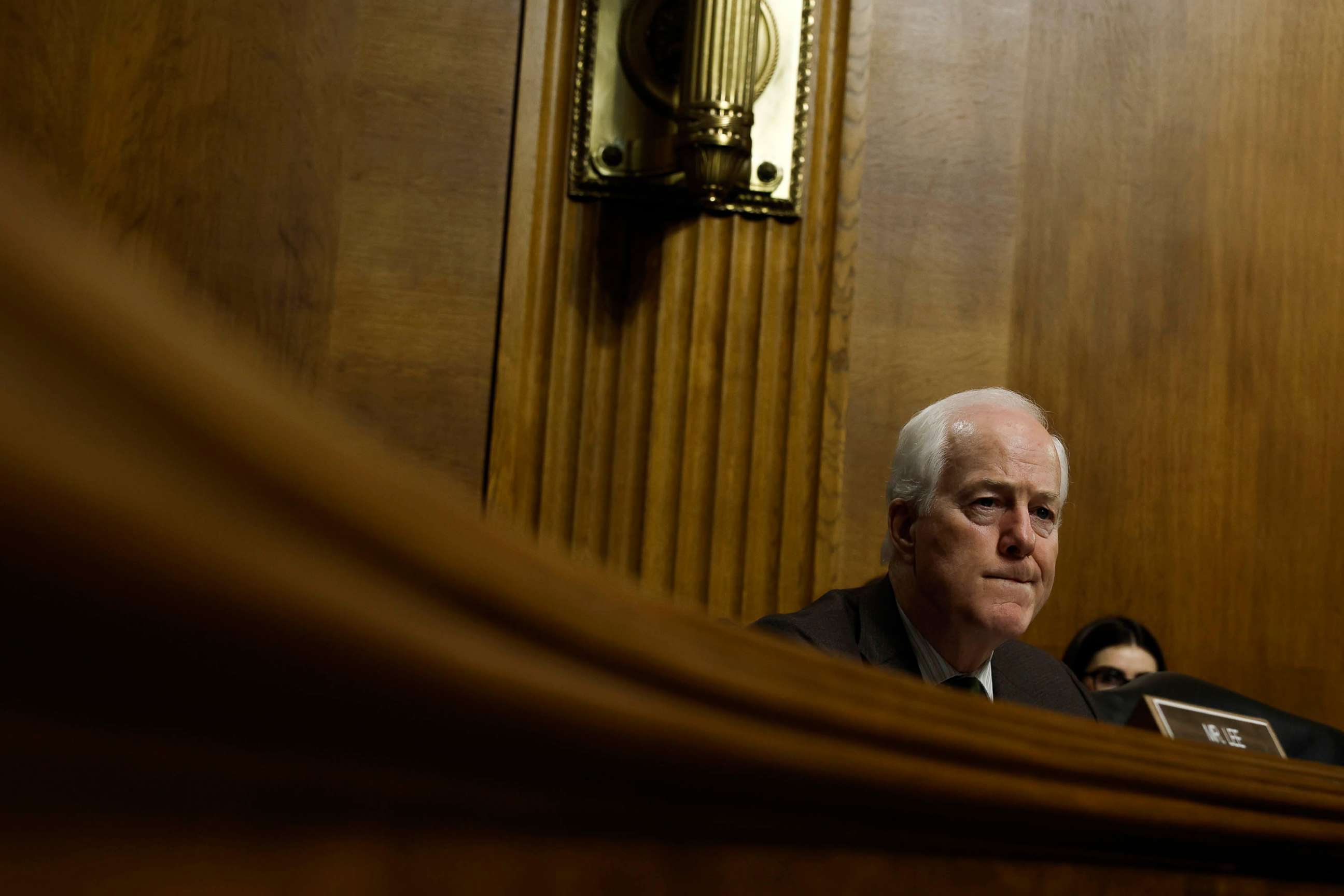 PHOTO: Sen. John Cornyn speaks during a hearing on "Protecting America's Children From Gun Violence" with the Senate Judiciary Committee in Washington, June 15, 2022.