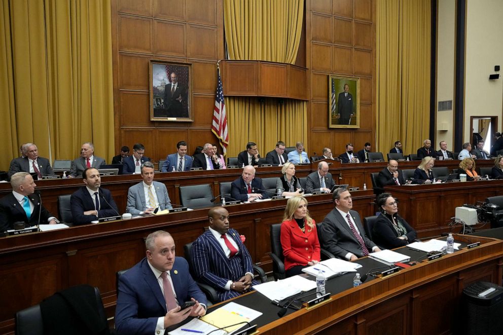 PHOTO: Rep. Jim Jordan, Chairman of the House Judiciary Committee, presides over a business meeting prior to a hearing on U.S. southern border security on Capitol Hill, Feb. 1, 2023, in Washington, D.C.