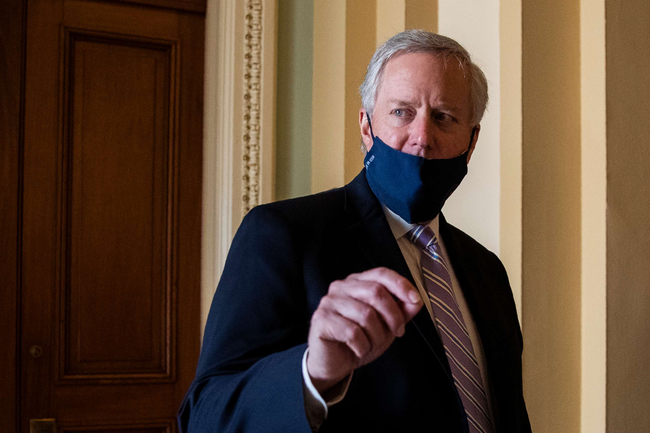 PHOTO: White House Chief of Staff Mark Meadows, speaks to reporters at the Capitol, Thursday, July 23, 2020, in Washington. 