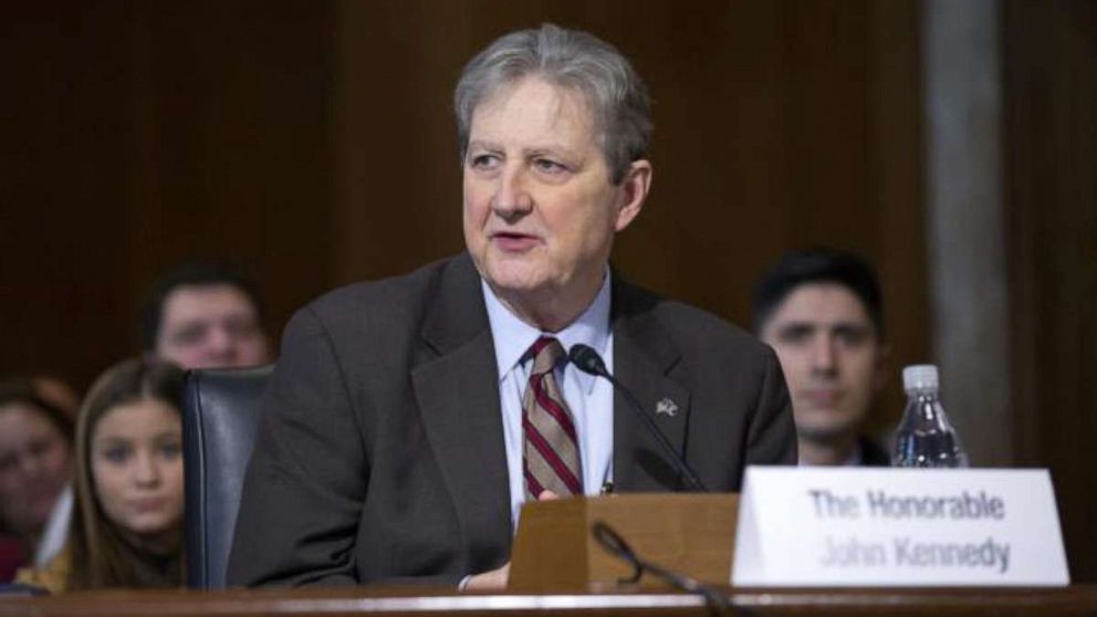 PHOTO: Senator John Kennedy speaks during the Senate Committee on Energy and Natural Resources hearing considering the nomination of Dan Brouillette to be Secretary of Energy on Capitol Hill in Washington, Nov. 14, 2019.
