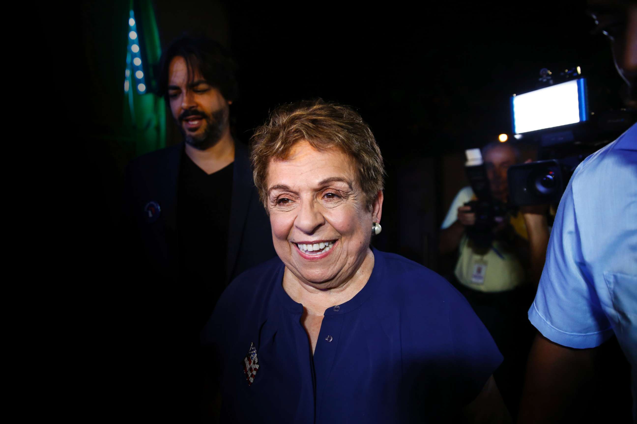 PHOTO: Democratic candidate for Congress Donna Shalala speaks with supporters during her watch party, Aug. 28, 2018, in the Little Havana neighborhood of Miami.