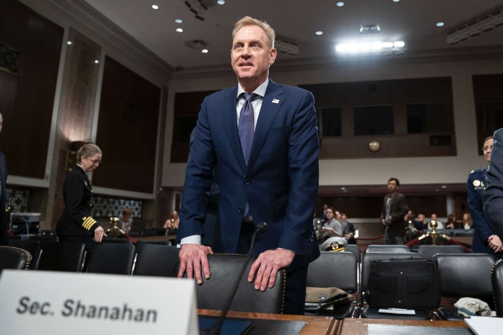 PHOTO: Acting Defense Secretary Patrick Shanahan goes before the Senate Armed Services Committee to discuss the Department of Defense budget, on Capitol Hill, March 14, 2019.