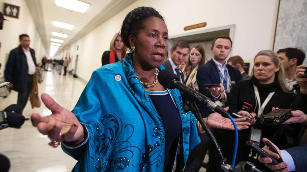 Rep. Sheila Jackson Lee, D-Texas, a member of the House Judiciary Committee, speaks to reporters on Capitol Hill in Washington.