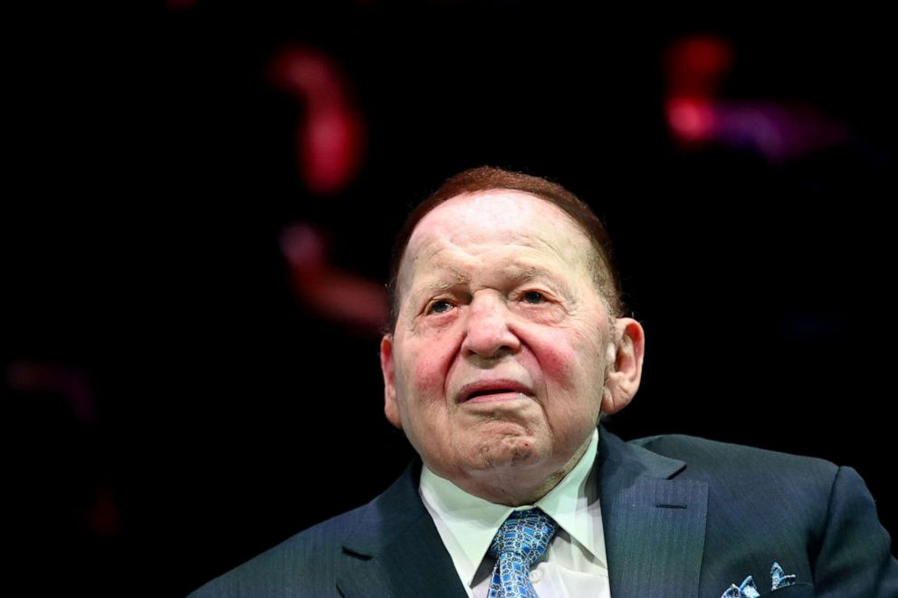 PHOTO: Philanthropist Chief Executive Officer of Las Vegas Sands Sheldon Adelson listens to President Donald Trump address to the Israeli American Council National Summit 2019 at the Diplomat Beach Resort in Hollywood, Fla., Dec. 7, 2019.