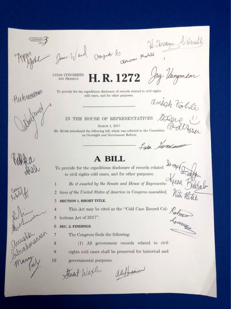 PHOTO: Students signed a copy of their bill which President Trump signed into law in January.