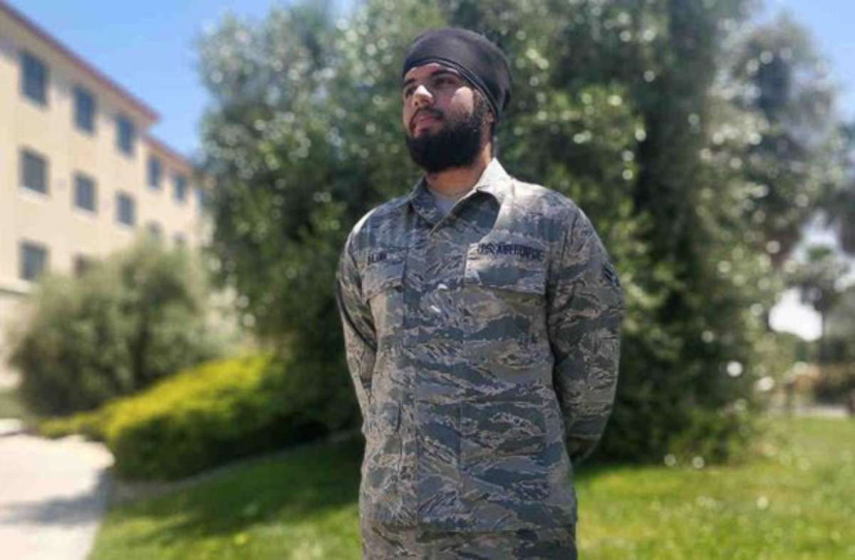 PHOTO: U.S. Air Force airman, Harpreetinder Singh Bajwa, shown in this undated photo, will be the first Sikh active-duty airman to serve with a beard, turban, and unshorn hair.