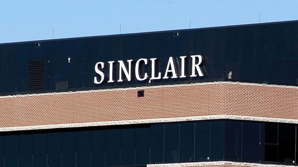 PHOTO: A sign on the Sinclair Broadcast building is seen, Oct. 12, 2004, in Hunt Valley, Md.