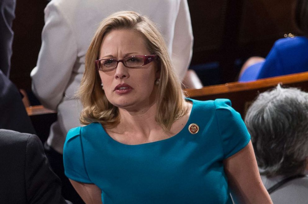 PHOTO: Krysten Sinema, D-Ariz. at  President Barack Obama's the State of the Union Address to a joint session of Congress, Feb. 12, 2013.