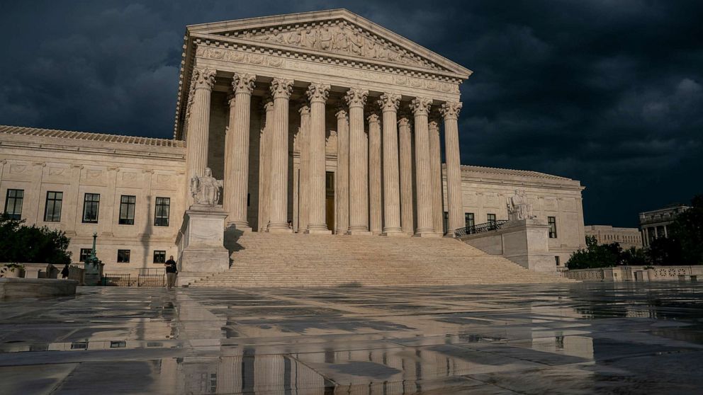 PHOTO: The Supreme Court is seen under stormy skies in Washington, June 20, 2019.