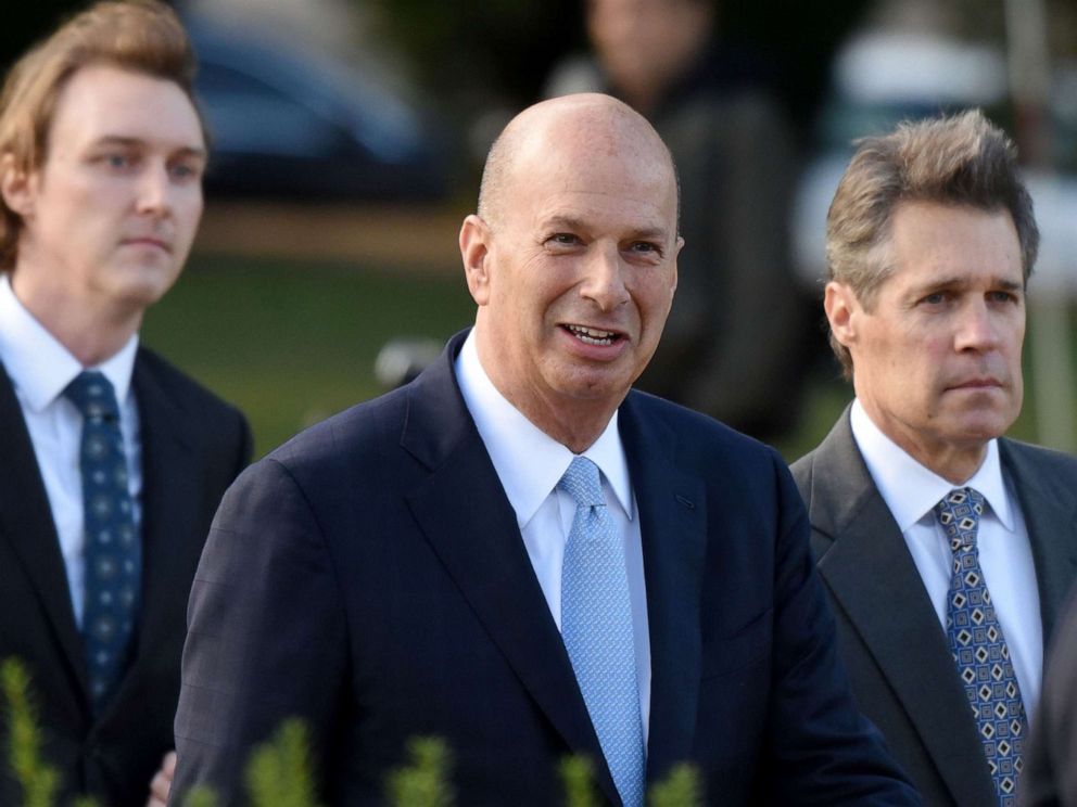 PHOTO: Ambassador Gordon Sondland, center, arrives at the U.S. Capitol, Oct. 17, 2019, in Washington, D.C., to tesify before Congress on the Ukraine scandal.