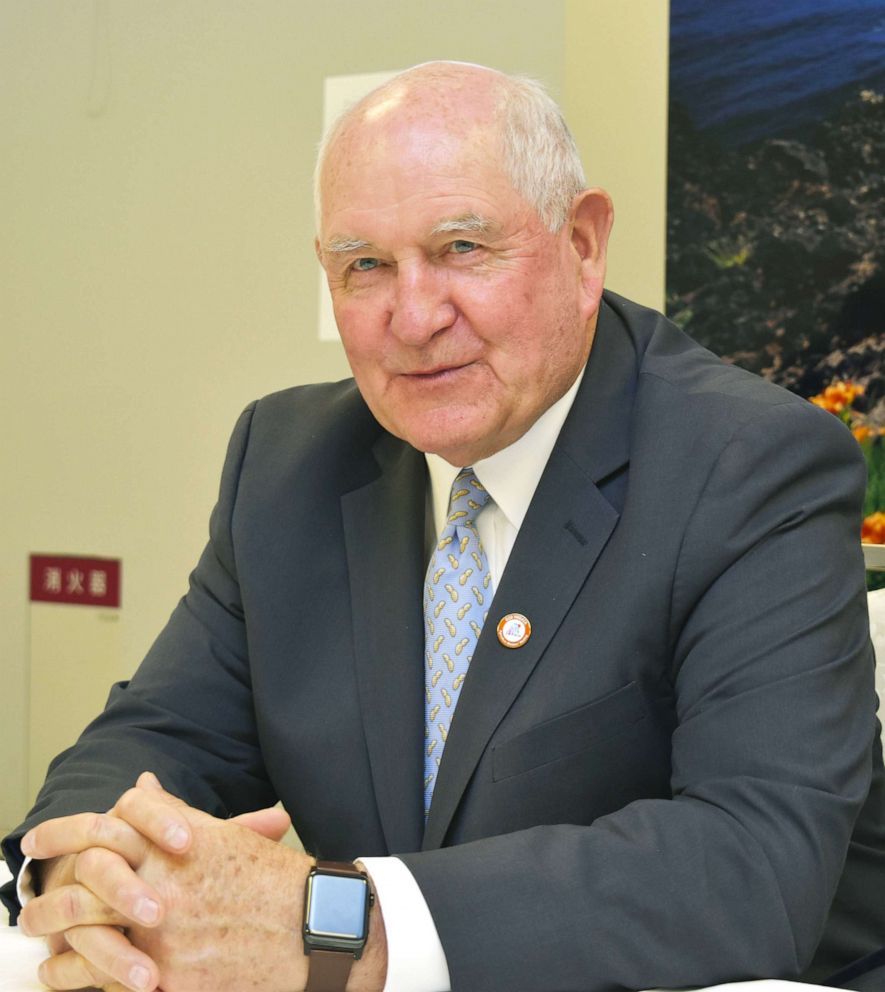 PHOTO: U.S. Agriculture Secretary Sonny Perdue meets the press in Niigata, northwest of Tokyo, on May 11, 2019. 