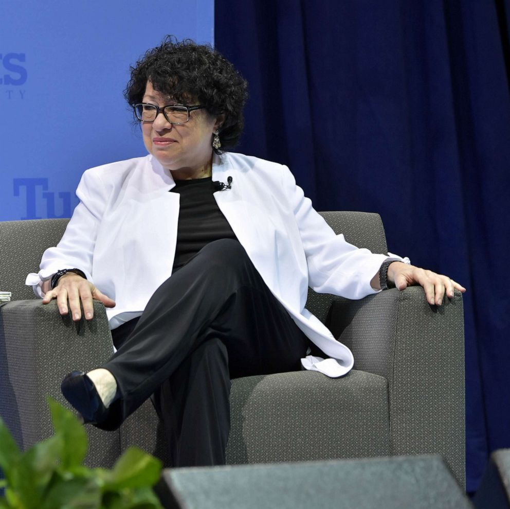PHOTO: In this Sept. 12, 2019 file photo Supreme Court Justice Sonia Sotomayor speaks at Tufts University in Boston.