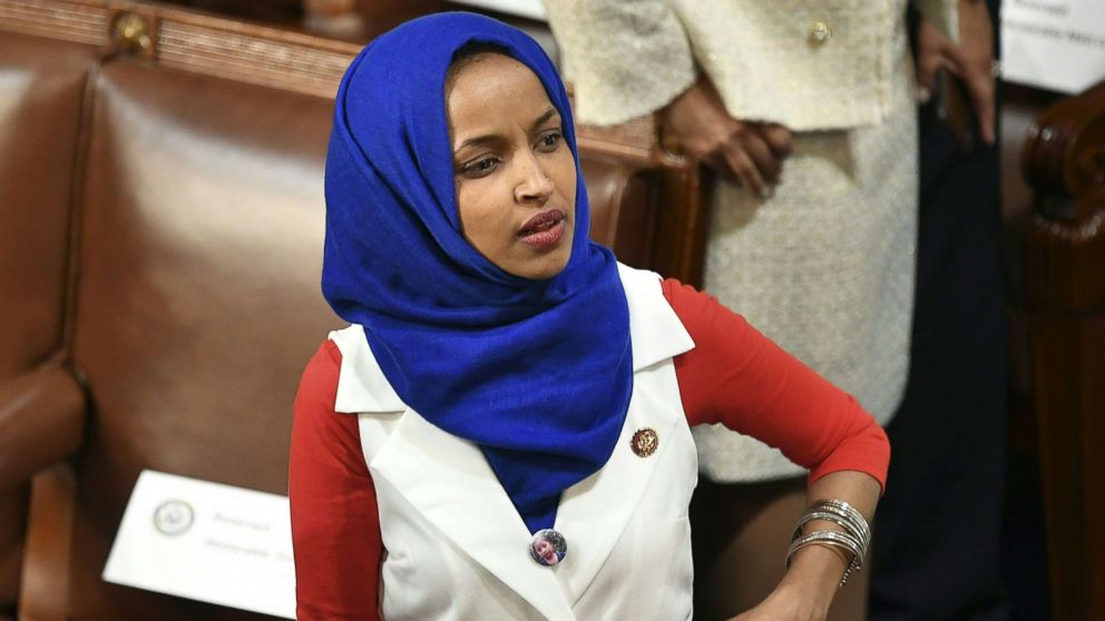 Rep. Ilhan Omar is seen in the audience ahead of President Donald Trump's State of the Union address at the Capitol in Washington, Feb. 5, 2019.