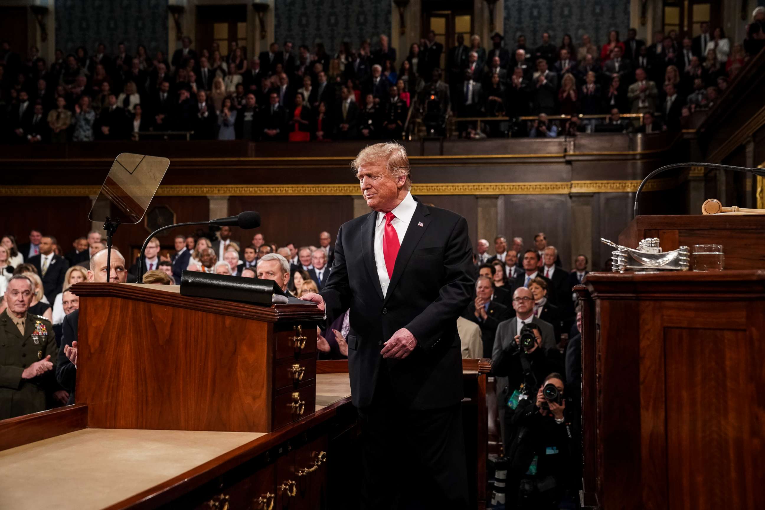 PHOTO: President Donald Trump arrives to deliver the State of the Union address in the U.S. Capitol Building on Feb. 5, 2019, in Washington.
