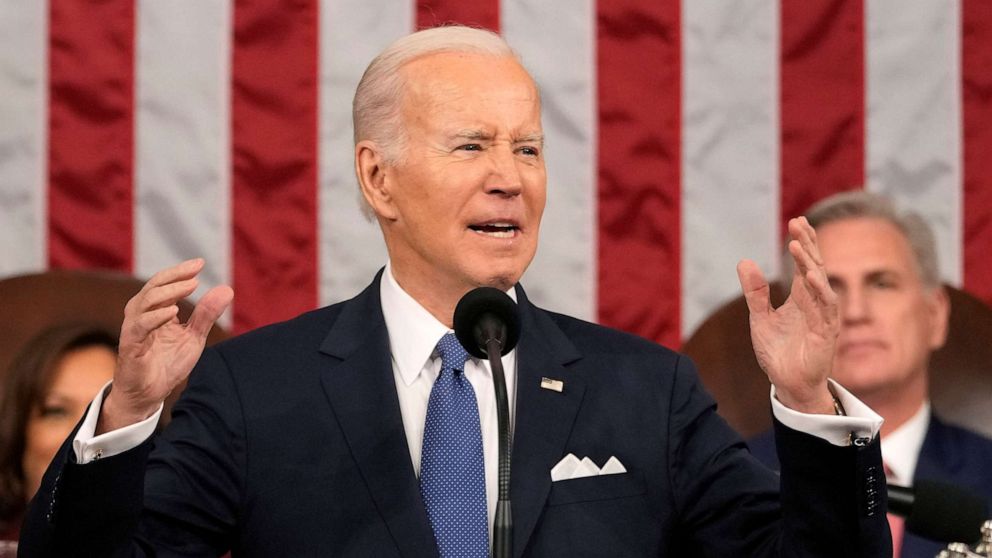 PHOTO: President Joe Biden delivers the State of the Union address to a joint session of Congress at the U.S. Capitol, Feb. 7, 2023, in Washington.