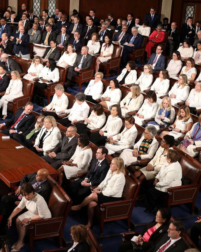 women dressed in white