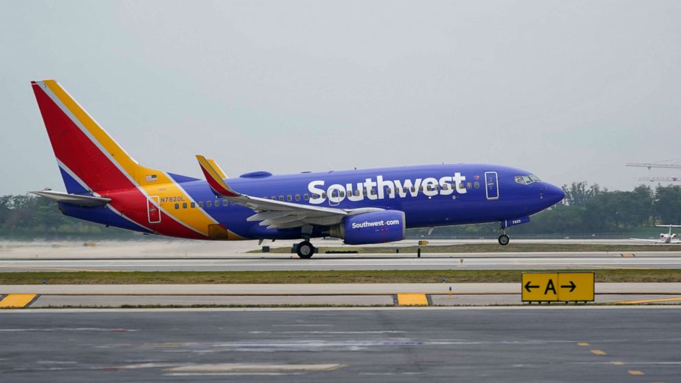 PHOTO: A Southwest Airlines Boeing 737 passenger plane takes off from Fort Lauderdale-Hollywood International Airport in Fort Lauderdale, Fla., April 20, 2021. 