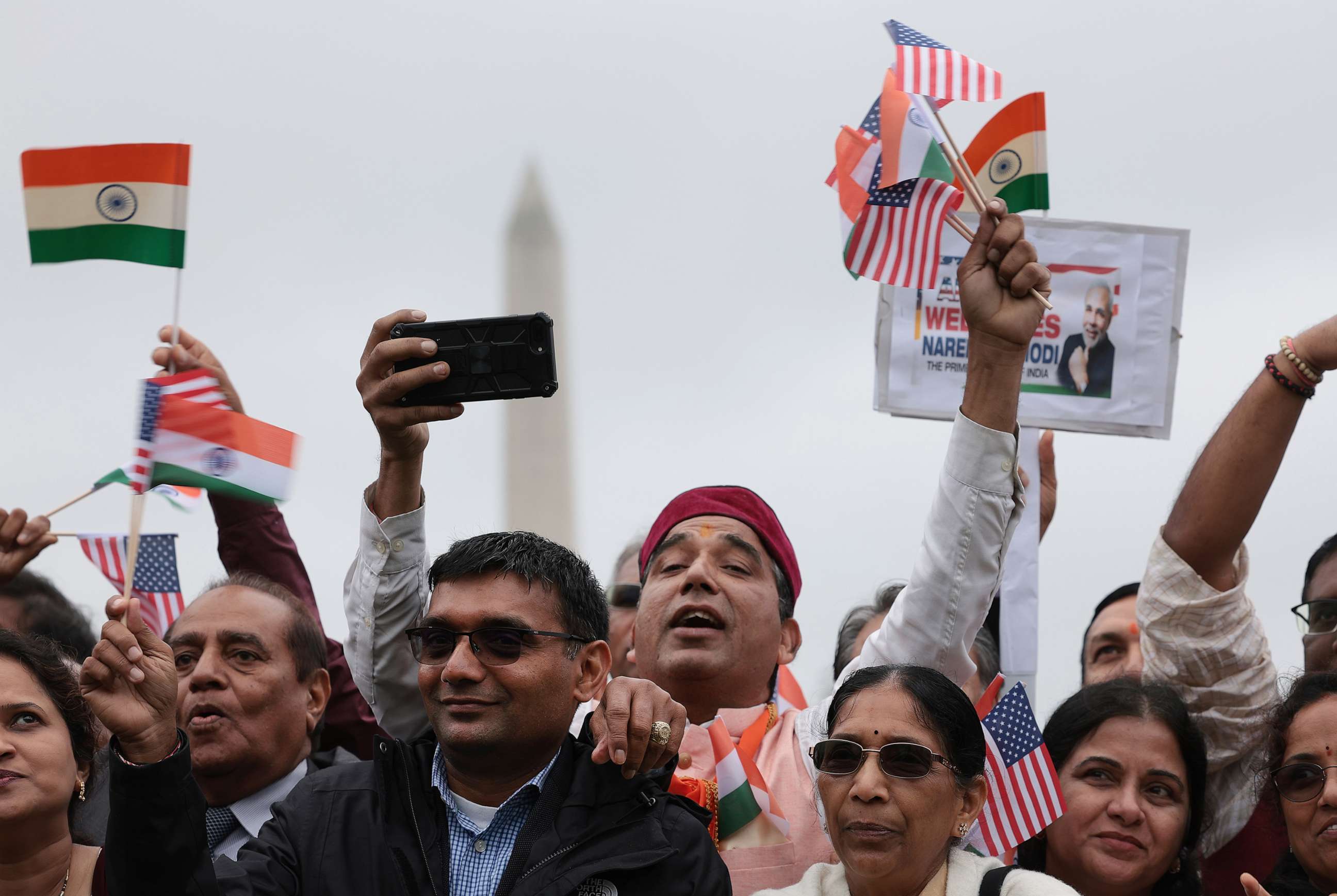 PHOTO: People wait to watch the arrival ceremony for Indian Prime Minister Narendra Modi at the White House, June 22, 2023 in Washington, D.C.