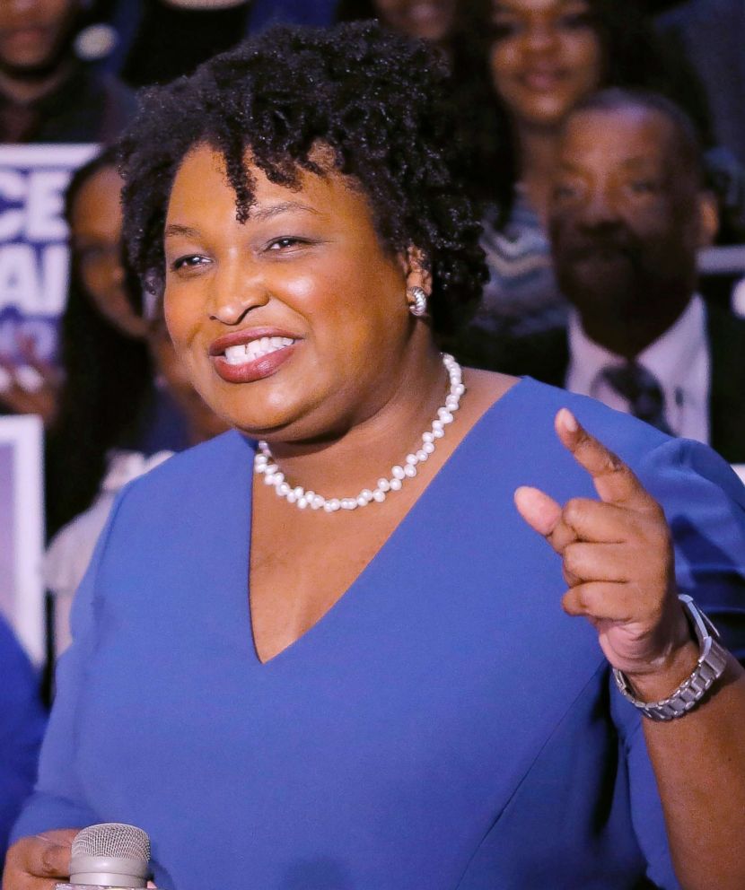 PHOTO: Stacey Abrams holds a news conference to announce she has qualified to run for governor in Atlanta, March 6, 2018.