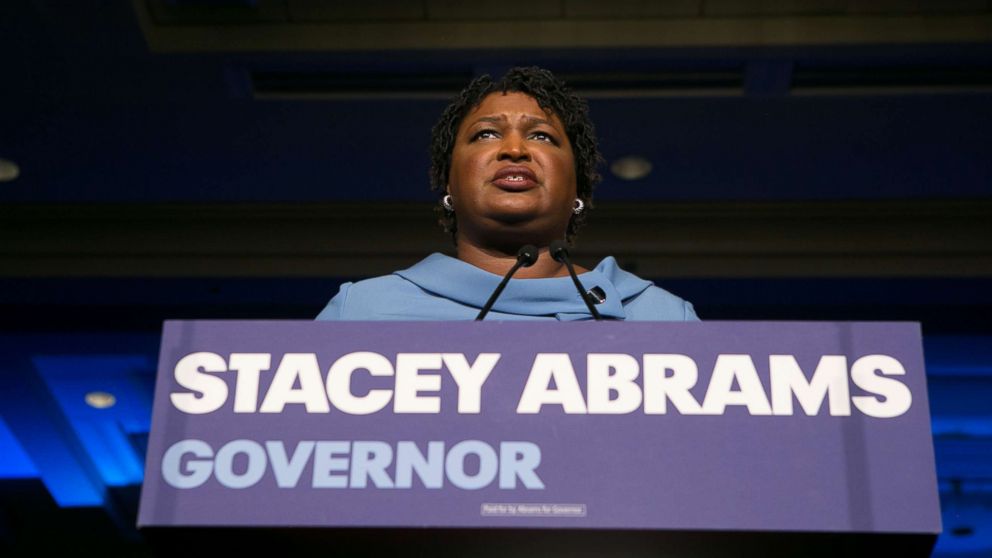 PHOTO: Democratic Gubernatorial candidate Stacey Abrams addresses supporters at an election watch party on Nov. 6, 2018 in Atlanta. Abrams and her opponent, Republican Brian Kemp, are in a tight race that is too close to call.