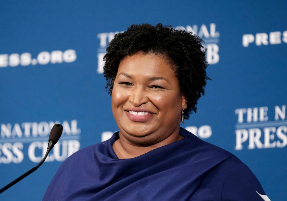 PHOTO: Stacey Abrams speaks at the National Press Club in Washington, Nov. 15, 2019.