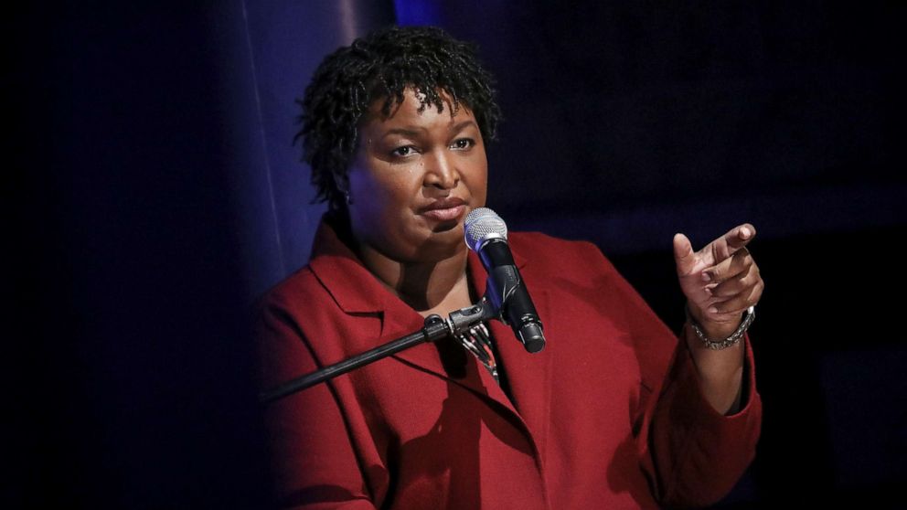 PHOTO: Former Georgia gubernatorial candidate Stacey Abrams speaks during a conversation about criminal justice reform at the New York Public Library, April 10, 2019 in New York City.