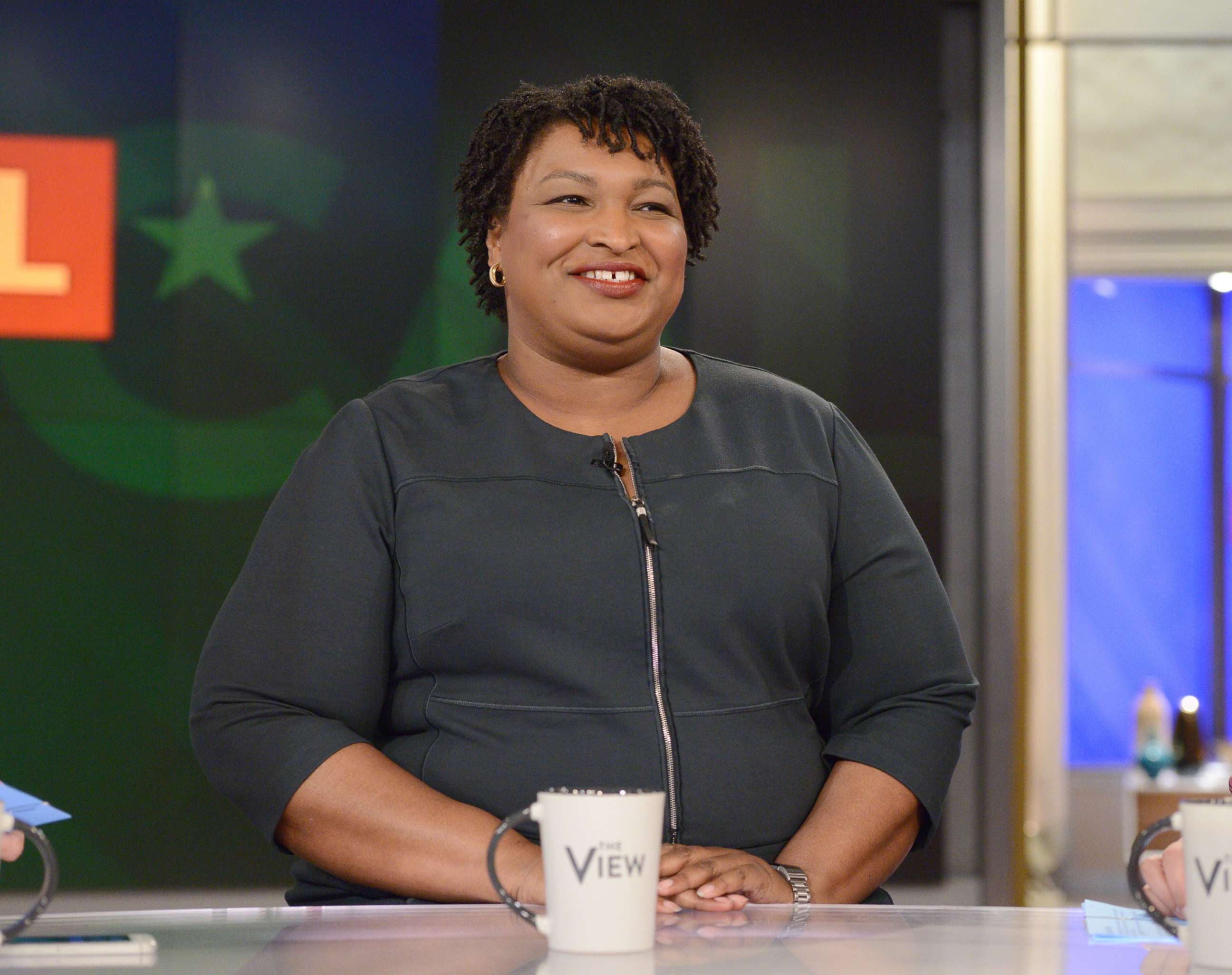 PHOTO: Stacey Abrams speaks on "The View," March 27, 2018, in New York City.