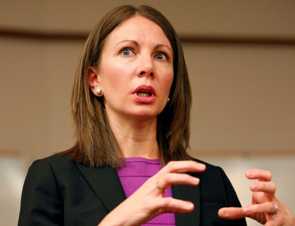 PHOTO: Georgia Gubernatorial Democratic candidate Stacey Evans speaks to students at the Law School after a presentation in Athens, Nov. 15, 2017.